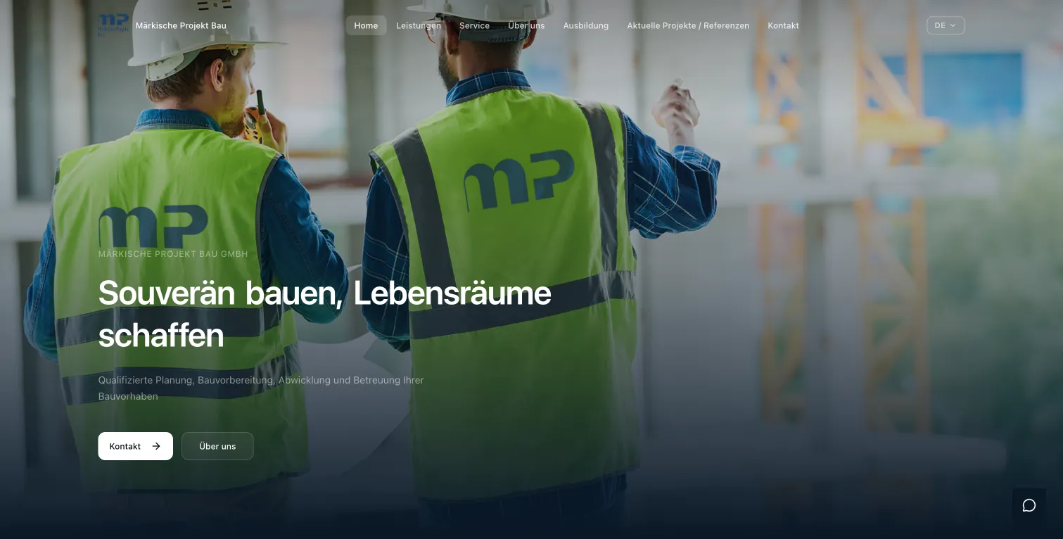 MP Bau: MP Bau : un site Next.js multilingue pour une entreprise de construction du Brandebourg